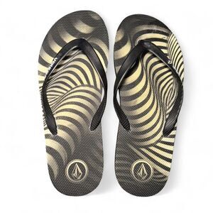 Volcom Men's Black Beah Pool Shower Flipflops Size 12/13